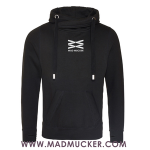 Aspen Cross Neck Hoodie - Black