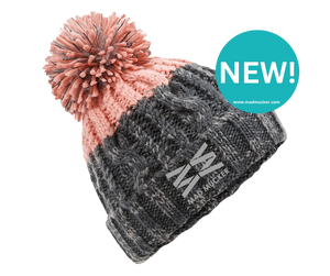 Bradley Bobble Hat - Grey/Warm Pink