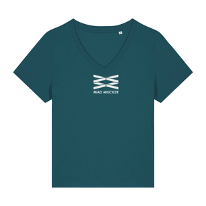 Lara Cotton V-Neck T-Shirt - Teal