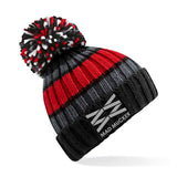 Bridget Bobble Hat - Red/Black